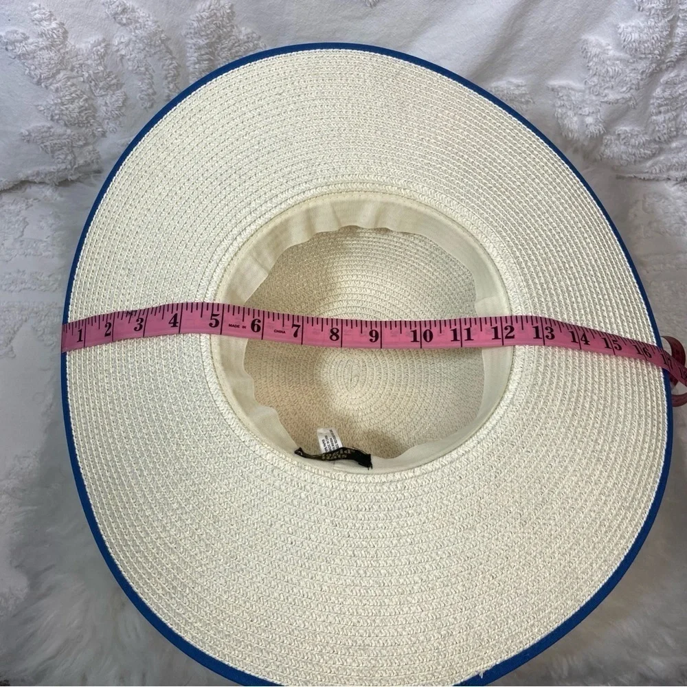 MAGID Women's Wide Brim Sunhat Bone Sz OS Beach Coastal Grandma Nautical Seaside